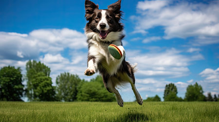 play dog frisbeeの素材