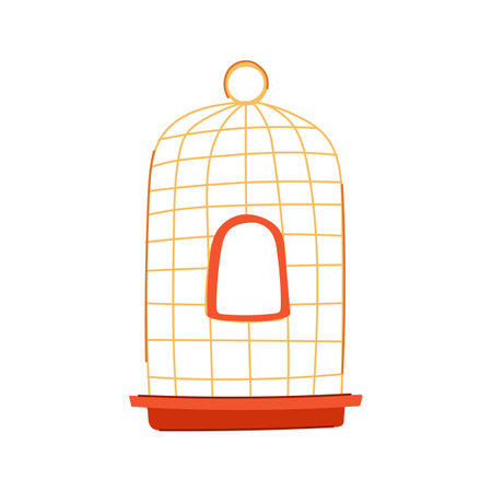 prison bird cage cartoon vector illustrationのイラスト素材