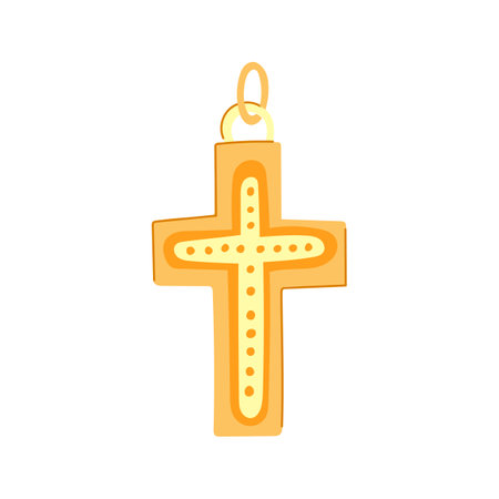 catholic cross christian cartoon vector illustrationのイラスト素材