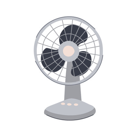 line desk fan cartoon vector illustrationのイラスト素材