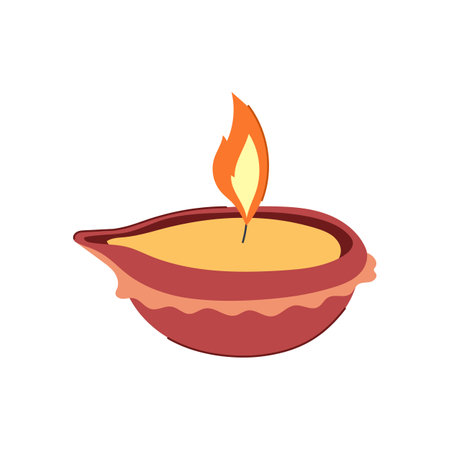 happy diwali lamp cartoon vector illustrationのイラスト素材
