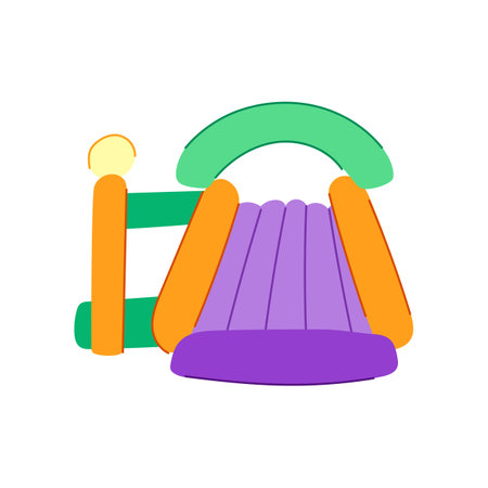 bouncy inflatable castle cartoon vector illustrationのイラスト素材