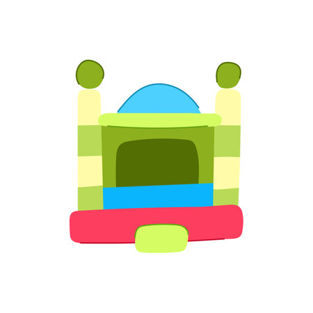 kid inflatable castle cartoon vector illustrationのイラスト素材