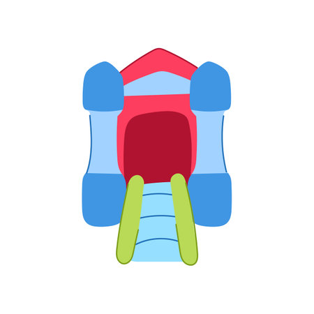 inflate inflatable castle cartoon vector illustrationのイラスト素材