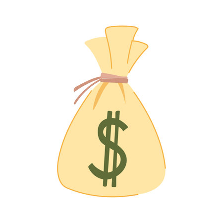 loan money bag cartoon vector illustrationのイラスト素材