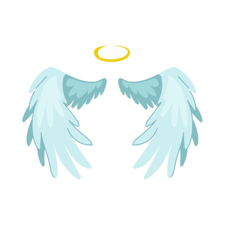 cupid wing angel cartoon vector illustrationのイラスト素材