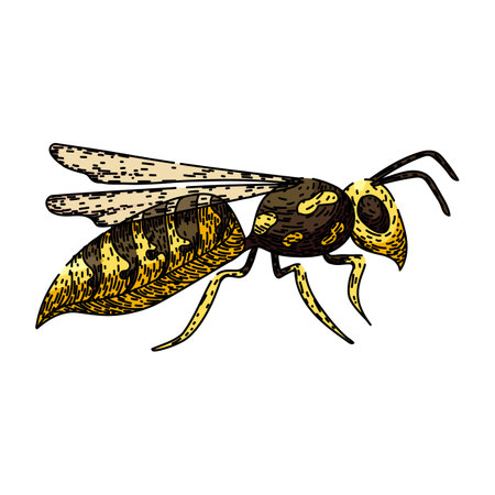 bumble bee sketch hand drawn vectorのイラスト素材