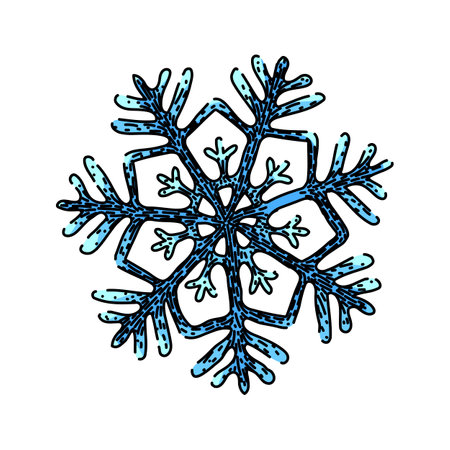snowflake christmas sketch hand drawn vectorのイラスト素材
