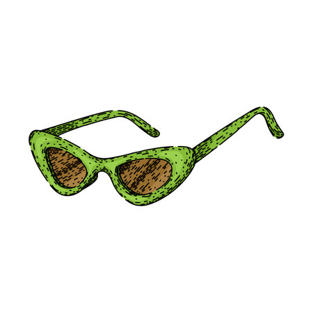 sunglasses female vintage sketch hand drawn vectorのイラスト素材
