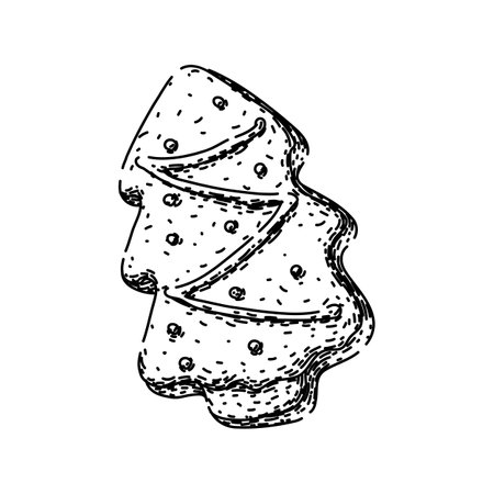 tree gingerbread sketch hand drawn vectorのイラスト素材