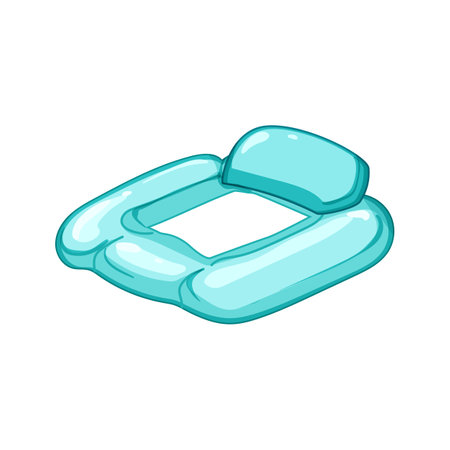 bed inflatable mattress pool cartoon vector illustrationのイラスト素材