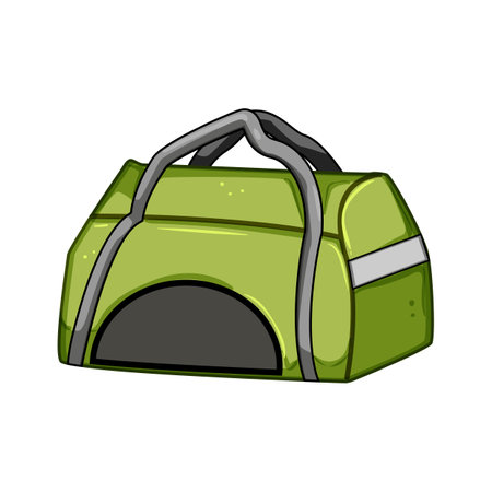 holiday pet travel carrier cartoon vector illustrationのイラスト素材