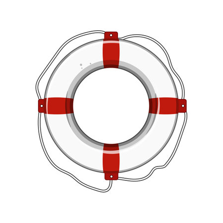 safety lifebuoy cartoon vector illustrationのイラスト素材