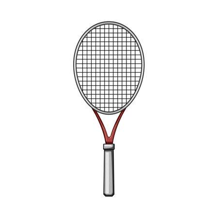 ball tennis racket cartoon vector illustrationのイラスト素材
