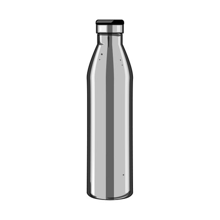 aluminum stainless bottle cartoon vector illustrationのイラスト素材
