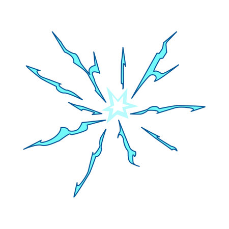 thunder impact vfx cartoon vector illustrationのイラスト素材