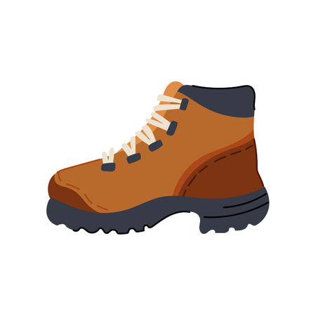 essentials hiking boots female cartoon vector illustrationのイラスト素材