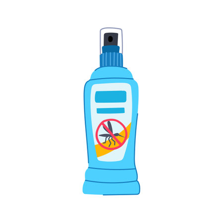fly insect repellent cartoon vector illustrationのイラスト素材