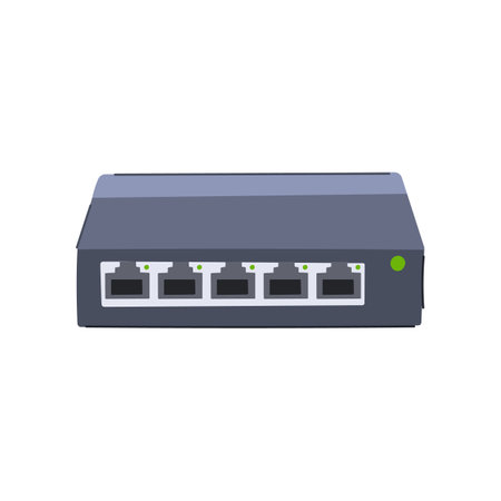 router network switch cartoon vector illustrationのイラスト素材