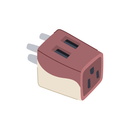 voltage travel adapter cartoon vector illustrationのイラスト素材