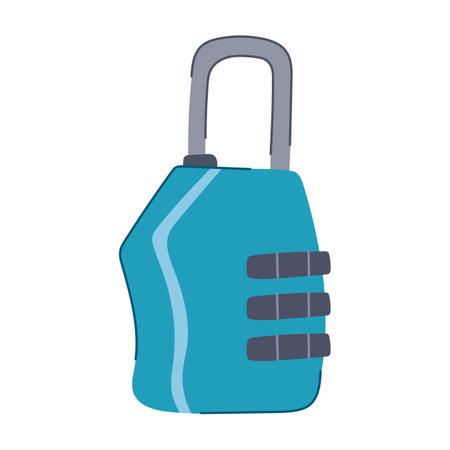 luggage travel lock cartoon vector illustrationのイラスト素材