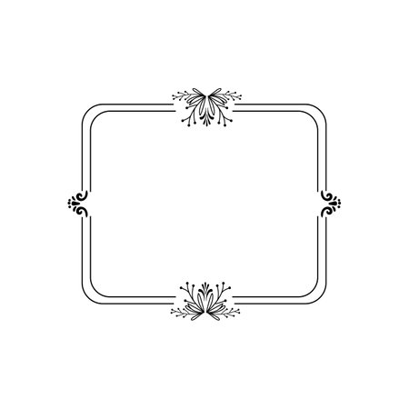 autumn floral frame cartoon vector illustrationのイラスト素材