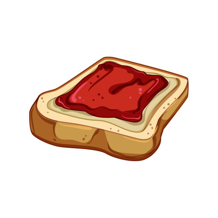 spread toast jam cartoon vector illustrationのイラスト素材