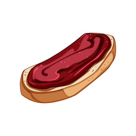 crunchy toast jam cartoon vector illustrationのイラスト素材