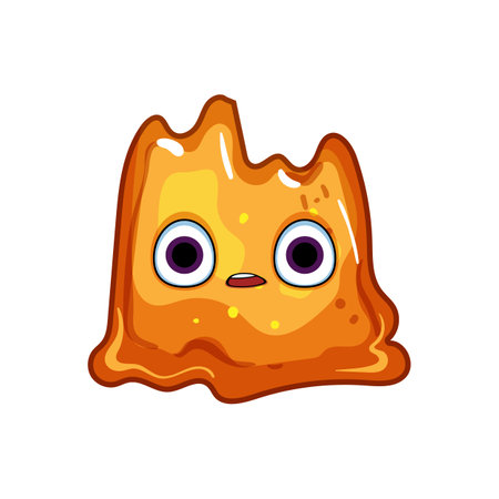 colorful slime character cartoon vector illustrationのイラスト素材