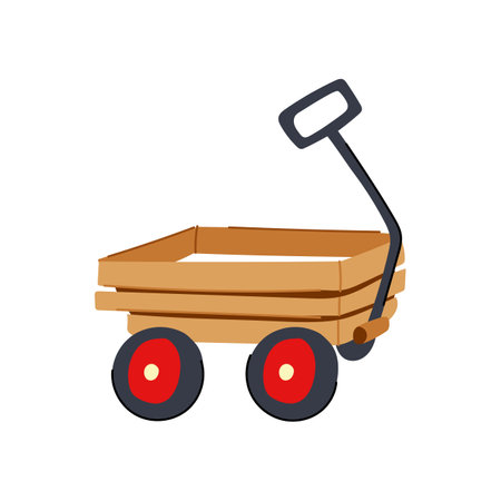 trolley cart toy cartoon. discount grocery, cute gift, retail buy trolley cart toy sign. isolated symbol vector illustrationのイラスト素材