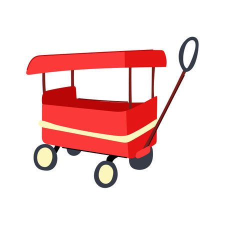 sale cart toy cartoon. shop basket, trolley discount, grocery cute sale cart toy sign. isolated symbol vector illustrationのイラスト素材