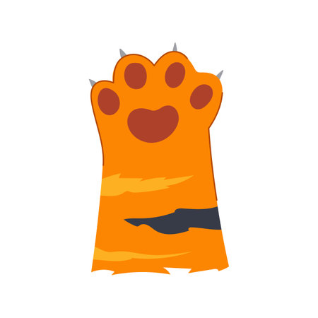 puppy cat paw cartoon. kitten trace, track bear, trail step puppy cat paw sign. isolated symbol vector illustrationのイラスト素材