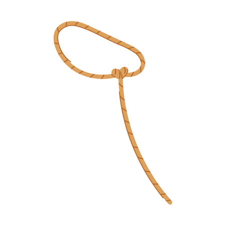 line lasso cartoon. knot circle, icons tie, pictogram character line lasso sign. isolated symbol vector illustrationのイラスト素材