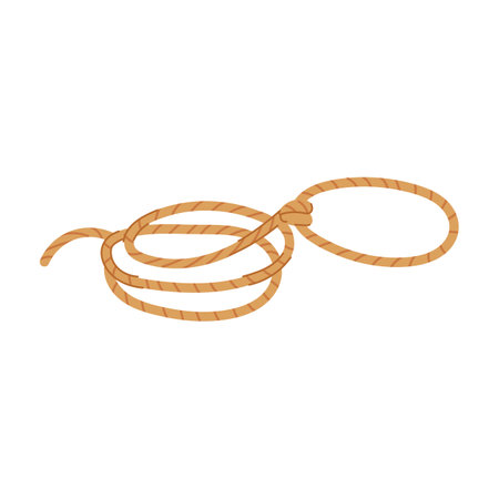 knot lasso cartoon. circle icons, tie pictogram, character catch knot lasso sign. isolated symbol vector illustrationのイラスト素材