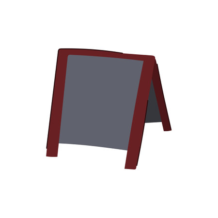 blackboard outdoor chalkboard cartoon. menu cafe, frame street, wooden black blackboard outdoor chalkboard sign. isolated symbol vector illustrationのイラスト素材