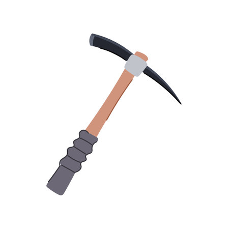 pickax pickaxe cartoon. pickaxe rock, chisel silhouette, pictogram equipment pickax pickaxe sign. isolated symbol vector illustrationのイラスト素材