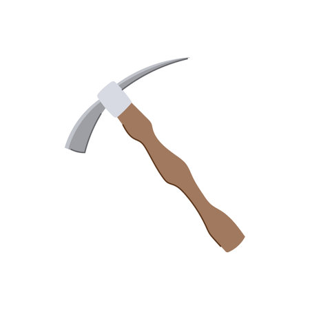 chisel pickaxe cartoon. silhouette pictogram, equipment simple, mining gold chisel pickaxe sign. isolated symbol vector illustrationのイラスト素材