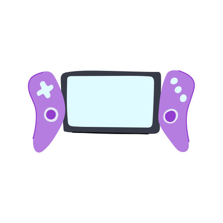 control portable gaming device cartoon. joystick gadget, digital console, gamer controller control portable gaming device sign. isolated symbol vector illustrationのイラスト素材