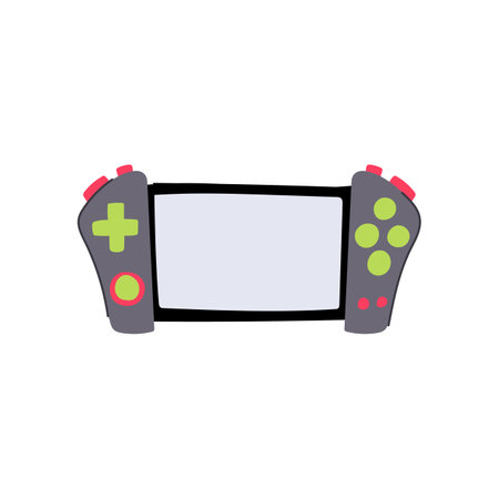 joystick portable gaming device cartoon. gadget digital, console gamer, controller web joystick portable gaming device sign. isolated symbol vector illustrationのイラスト素材