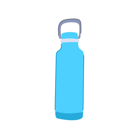 mockup reusable water bottle cartoon. flask blank, thermo product, plastic black mockup reusable water bottle sign. isolated symbol vector illustrationのイラスト素材
