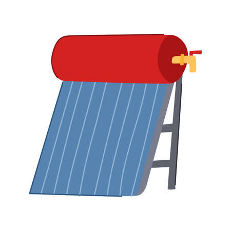boiler solar water heater cartoon. tank hot, sun thermal, gas heat boiler solar water heater sign. isolated symbol vector illustrationのイラスト素材