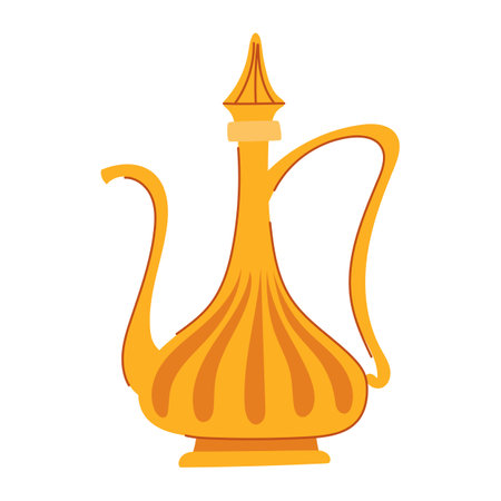 cup arabic tea pot cartoon. arabian arab, dallah ramadan, kettle gulf cup arabic tea pot sign. isolated symbol vector illustrationのイラスト素材