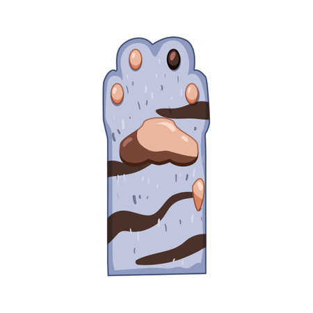 pet cat paw cartoon. animal print, silhouette black, footprint puppy pet cat paw sign. isolated symbol vector illustrationのイラスト素材