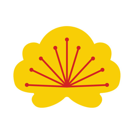 year chinese flower cartoon. 2022 japanese, ornament red, lunar oriental year chinese flower sign. isolated symbol vector illustrationのイラスト素材