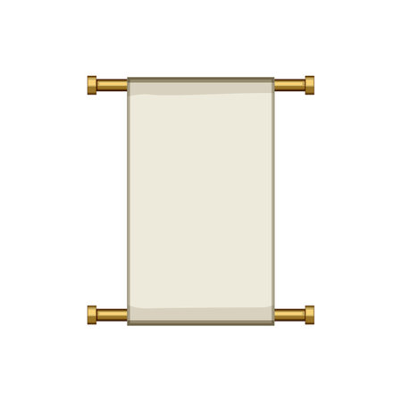 gold chinese scroll cartoon. template year, cny golden, paper banner gold chinese scroll sign. isolated symbol vector illustrationのイラスト素材