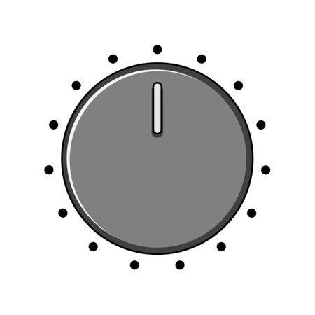button dial knob cartoon. switch level, round max, control turn button dial knob sign. isolated symbol vector illustrationのイラスト素材