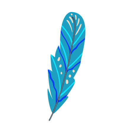 wing feather exotic bird cartoon. color animal, texture tropical, nature plumage wing feather exotic bird sign. isolated symbol vector illustrationのイラスト素材