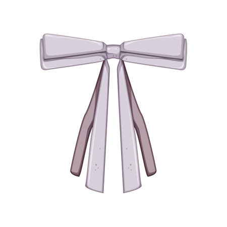 red hair ribbon cartoon. woman female, clip bandana, bowtie girl red hair ribbon sign. isolated symbol vector illustrationのイラスト素材