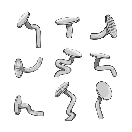 bent nail set cartoon vector illustrationのイラスト素材