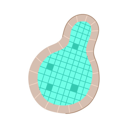 resort top view pool cartoon. float hotel, mattress surface, texture aerial resort top view pool sign. isolated symbol vector illustrationのイラスト素材